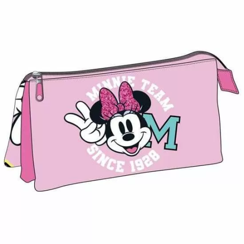 ESTUCHE PORTATODO 3 COMPARTIMENTOS MINNIE 11.5 X 2.0 X 22.5 CM