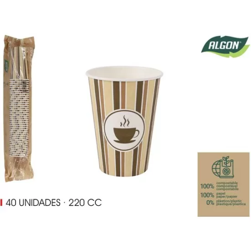 SET-40 VASO CARTON CAFE 220CC ALGON