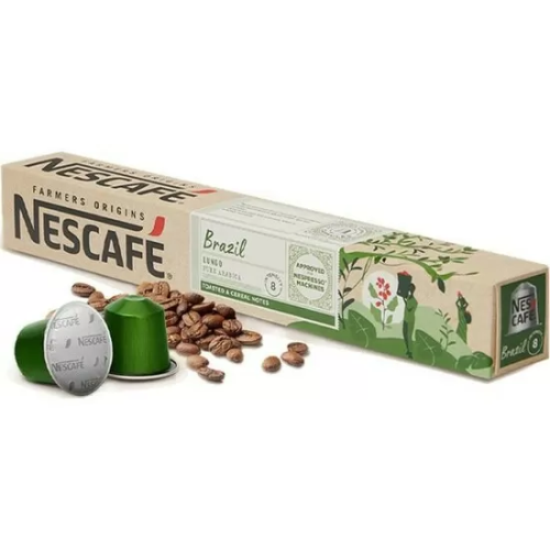 BRAZIL LUNGO NESCAFÉ 10 CÁPSULAS NESPRESSO ALUMINIO INTENSIDAD 8