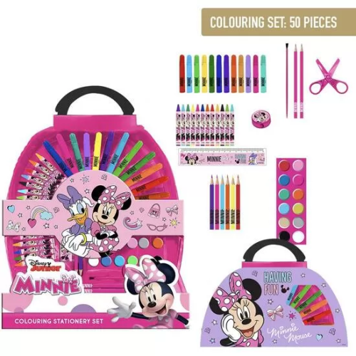 SET PAPELERÍA COLOREABLE 50 PIEZAS MINNIE