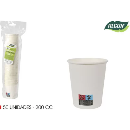 SET-50 VASO BLANCO CARTON 200CC ALGON