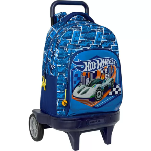 MOCHILA GDE. C/RUEDAS COMPACT EVOL. EXT. HOT WHEELS 