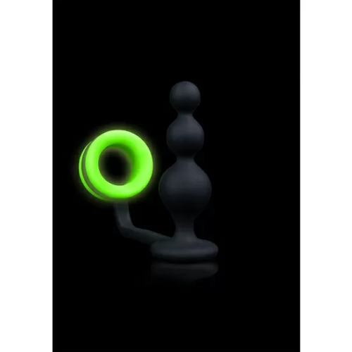 OUCH! - ANILLO PARA EL PENE CON PLUG ANAL - GLOW IN THE DARK