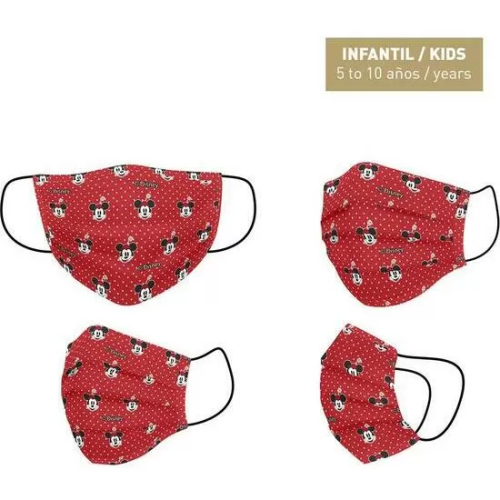 MASCARILLA HIGIÉNICA REUTILIZABLE HOMOLOGADA MINNIE ROJA