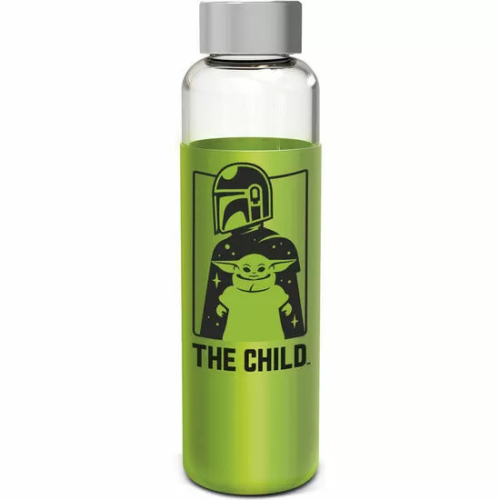 BOTELLA CRISTAL YODA THE CHILD THE MANDALORIAN STAR WARS FUNDA SILICONA 585ML