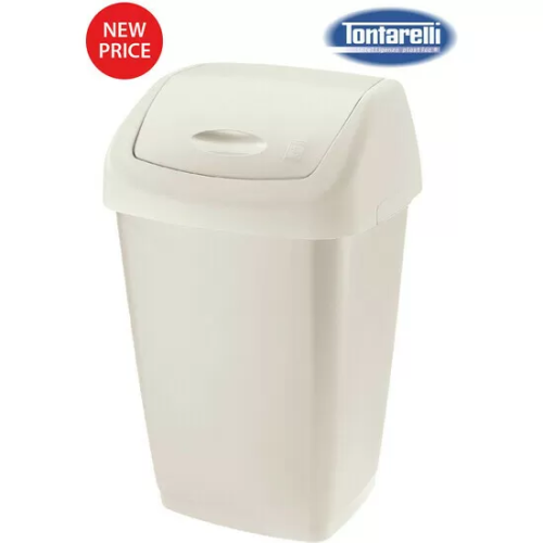 PAPELERA C/TAPA BASCULANTE 9L AURORA CREMA