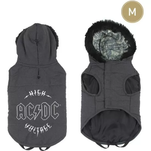 ABRIGO ACOLCHADO PARA PERRO M ACDC GRAY