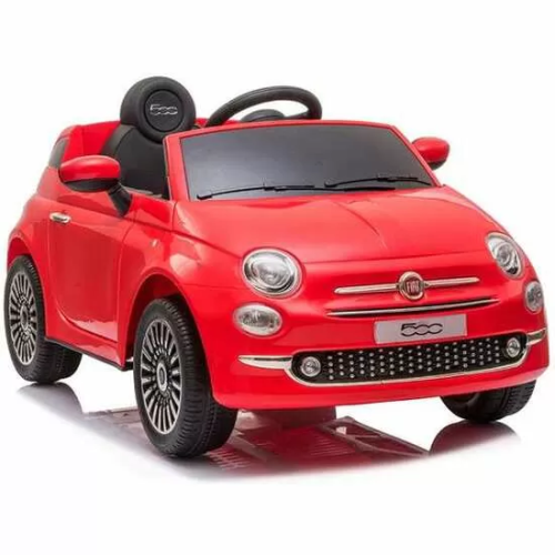 COCHE FIAT 500 ROJO CON CONTROL REMOTO Y MP3 BATERIA 6V 4,5 AH -MOTOR 30 W