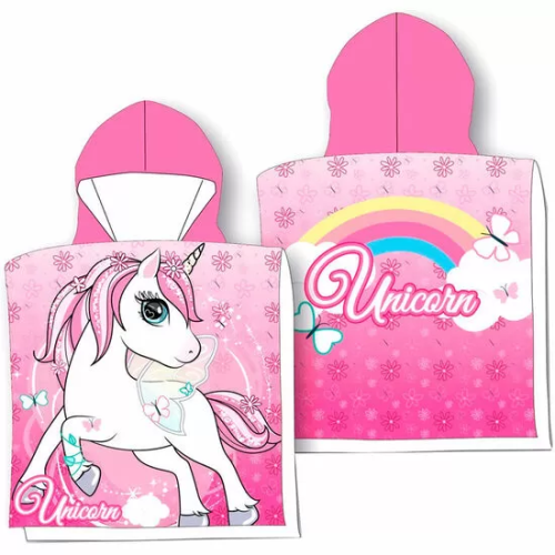 PONCHO TOALLA UNICORNIO MICROFIBRA