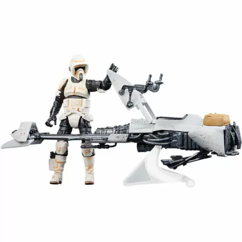 FIGURA SPEEDER BIKE SCOUT TROOPER & GROGU THE MANDALORIAN STAR WARS 9CM