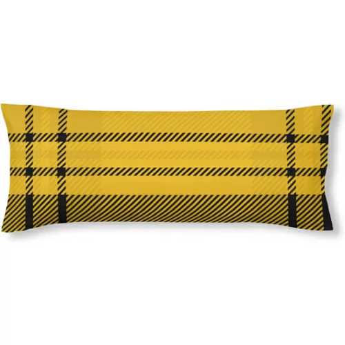 FUNDA DE ALMOHADA 100% ALGODÓN MODELO HUFFLEPUFF CUADRO DE 105 CM.