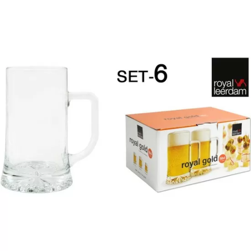 SET 6 JARRA CERVEZA 50CL ROYAL GOLD