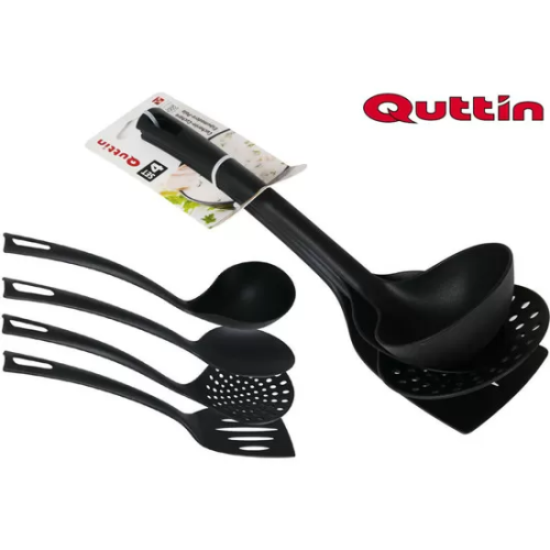 SET 4 UTENSILIOS NYLON QUTTIN NEGRO