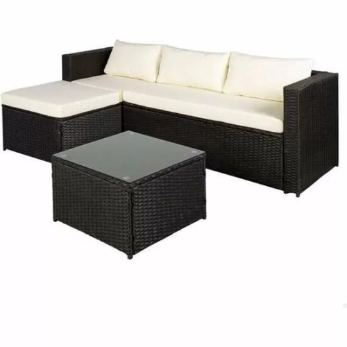 CONJUNTO SOFÁ 3 PLAZAS (125X67X64 CM) + MESA DE JARDÍN (57X35 CM) AKTIVE