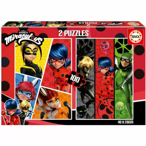 PUZZLE PRODIGIOSA LADYBUG 2X100PZS