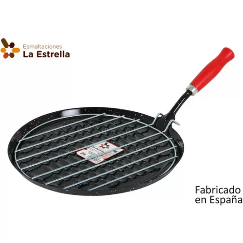 ASADOR CON PARRILLA 26CM JASPEADA