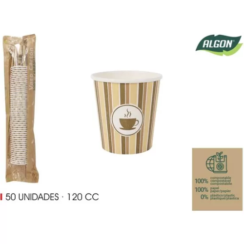 SET-50 VASO CARTON CAFE 120CC ALGON