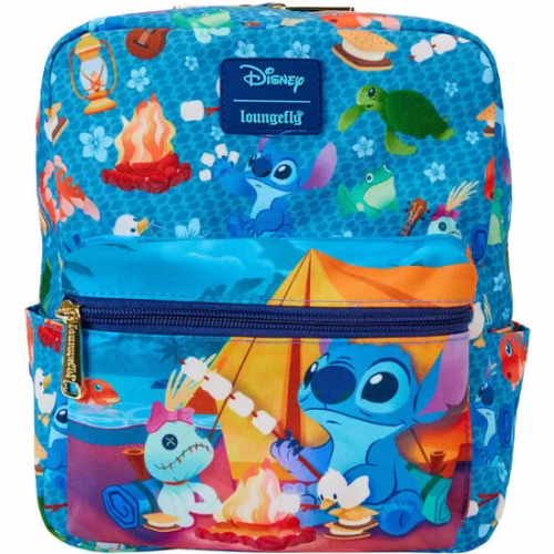 MOCHILA NYLON CAMPING CUTIES STITCH DISNEY LOUNGEFLY 24CM