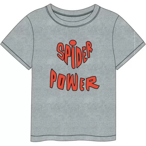 CAMISETA CORTA SINGLE JERSEY SPIDERMAN - GRIS