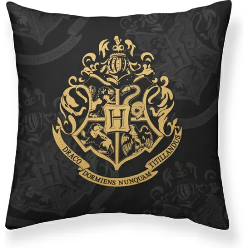 FUNDA DE COJÍN 100% ALGODÓN 50X50CM MODELO HOGWARTS BLACK A