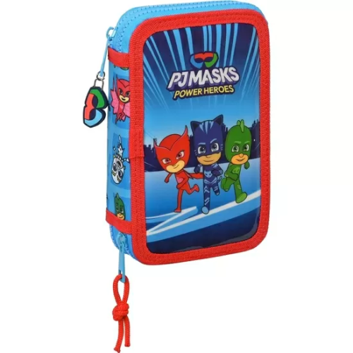 PLUMIER DOBLE PQÑO 28 PCS PJMASKS