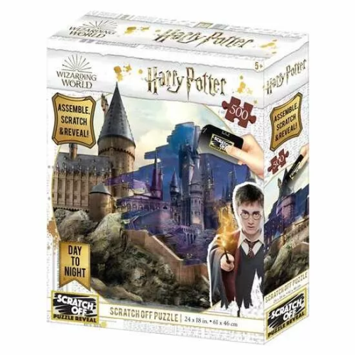 PUZZLE PARA RASCAR HARRY POTTER HOGWARTS DÍA Y NOCHE ¡MONTA, RASCA Y DESCUBRE! 500 PIEZAS