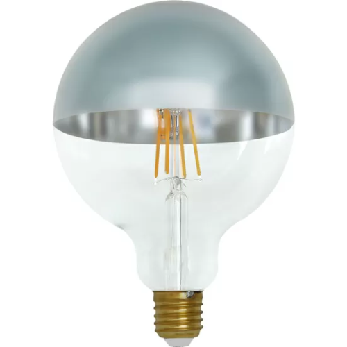 BOMBILLA LED DECORATIVA GLOBO G120 FILAMENTO REGULABLE CUPULA PLATA SUAVE/TRANSPARENTE