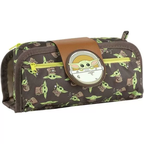 ESTUCHE PORTATODO VELCRO THE MANDALORIAN GROGU BROWN