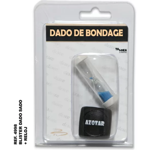 BLISTER DE DADO SADO DE 3 MM X 3 MM + RELOJ DE ARENA