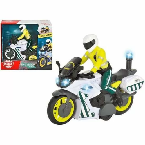 MOTO FRICCIÓN GUARDIA CIVIL CON FIGURA, LUZ Y SONIDO 17 CM