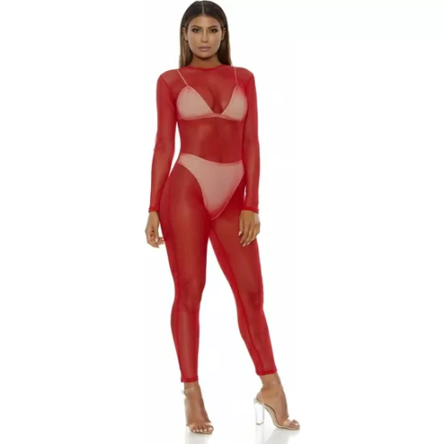 BODY DE MALLA MICRO NET MOCK NET - ROJO