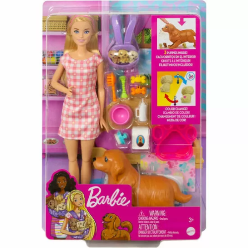 MUÑECA Y CACHORROS BARBIE