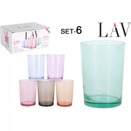 SET 6 VASOS SIDRA 520CC COLORES PASTEL