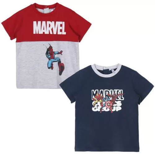 CAMISETA CORTA PACK X2 MARVEL GRAY