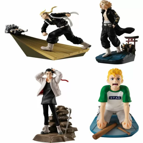 PACK 4 FIGURAS PETITRAMA TOKYO REVENGERS SERIES TOMAN HEROIC SCENES 8CM