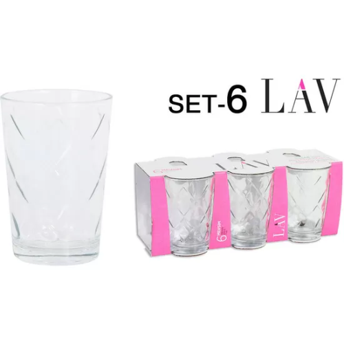 SET 6 VASOS AGUA 205CC MEVSIM