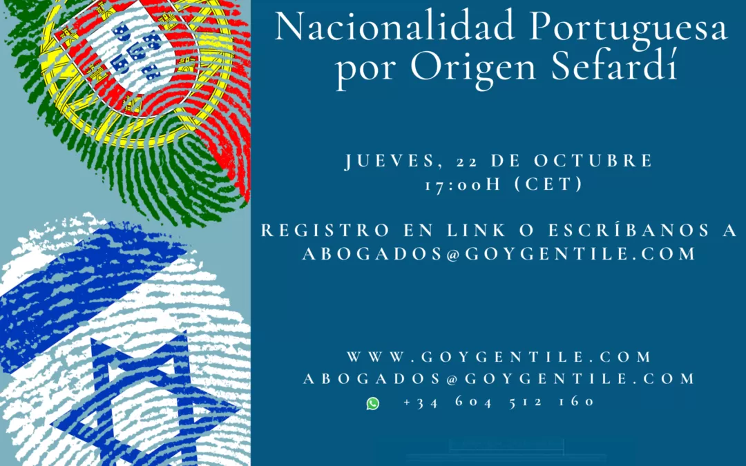 22-Octubre – Webinar | Cómo obtener la Nacionalidad Portuguesa por Or