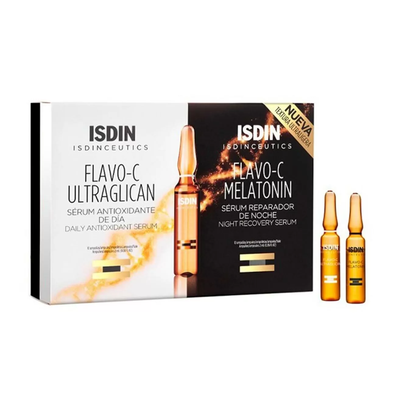 ISDIN FLAVO-C ULTRAGLICAN + FLAVO-C MELATONIN SERUM REPARADOR 10UN