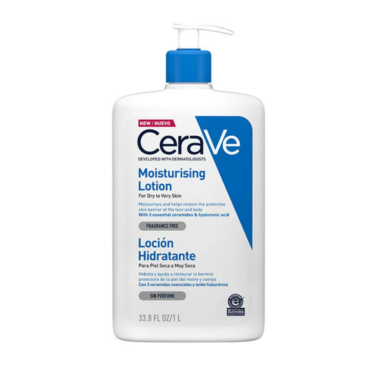 CERAVE PIEL SECA A MUY SECA LOCION HIDRATANTE SIN PERFUME 1000ML