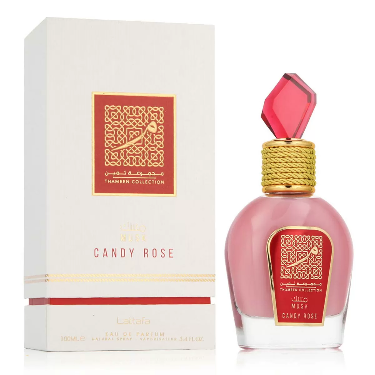 LATTAFA CANDY ROSE MUSK EAU DE PARFUM THAMEEN COLLECTION 100ML VAPORIZADOR