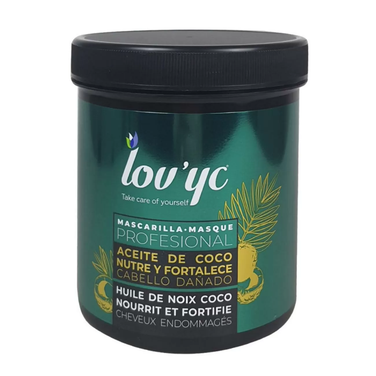 LOVYC NUTRE Y FORTALECE ACEITE DE COCO MASCARILLA CABELLO DAÑADO 700ML