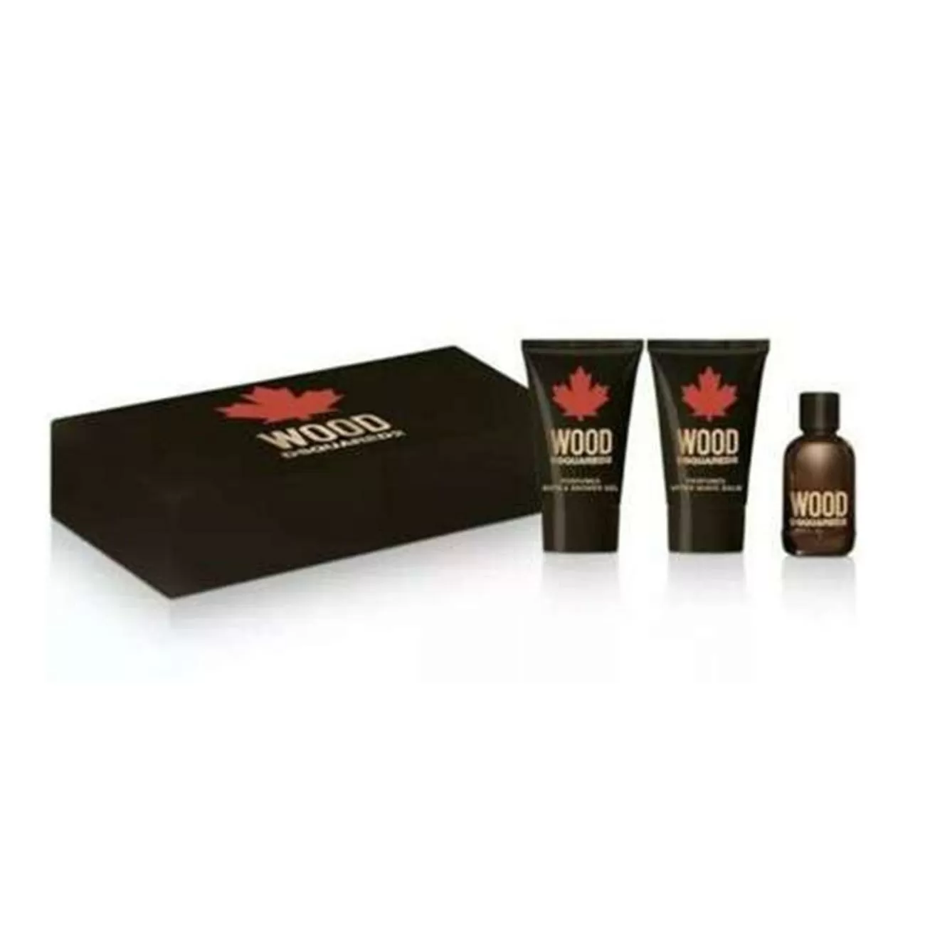 DSQUARED WOOD MEN EAU DE TOILETTE 5ML + GEL DE BAÑO 25ML + BALSAMO 25ML