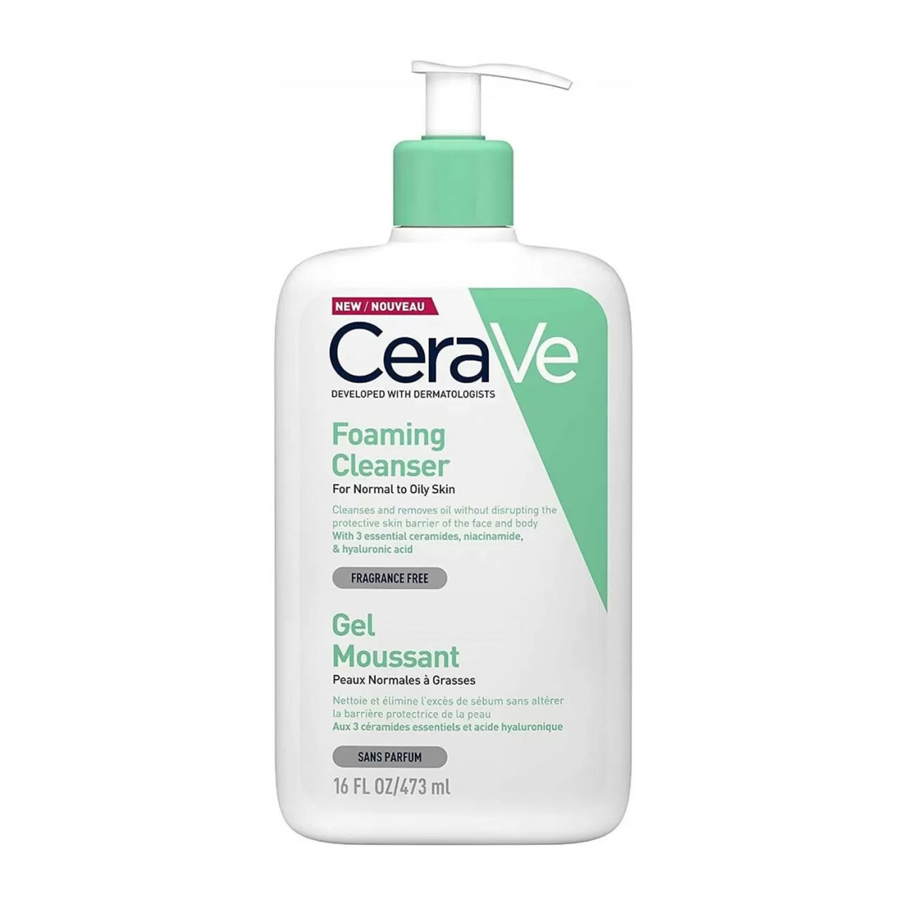 CERAVE NORMAL TO OILY SKIN FOAMING CLEANSER FRAGRANCE FREE 473ML