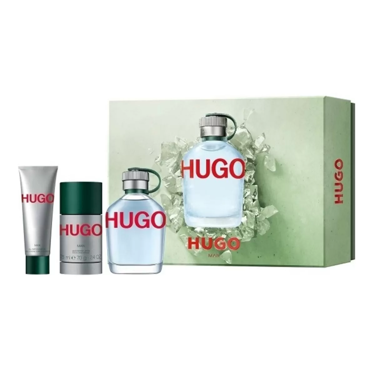 HUGO BOSS HUGO MAN EAU DE TOILETTE 125ML VAPORIZADOR + DESODORANTE STICK 75GR + GEL DE BAÑO 50ML