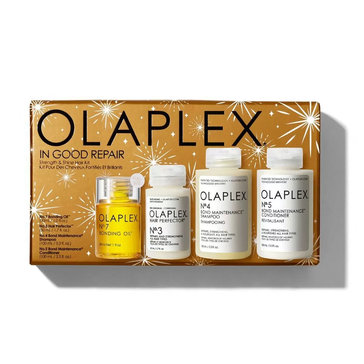 OLAPLEX CAPILAR TRATAMIENTO 50ML + HAIR PERFECTOR Nº3 + CHAMPU 50ML + ACONDICIONADOR 100ML