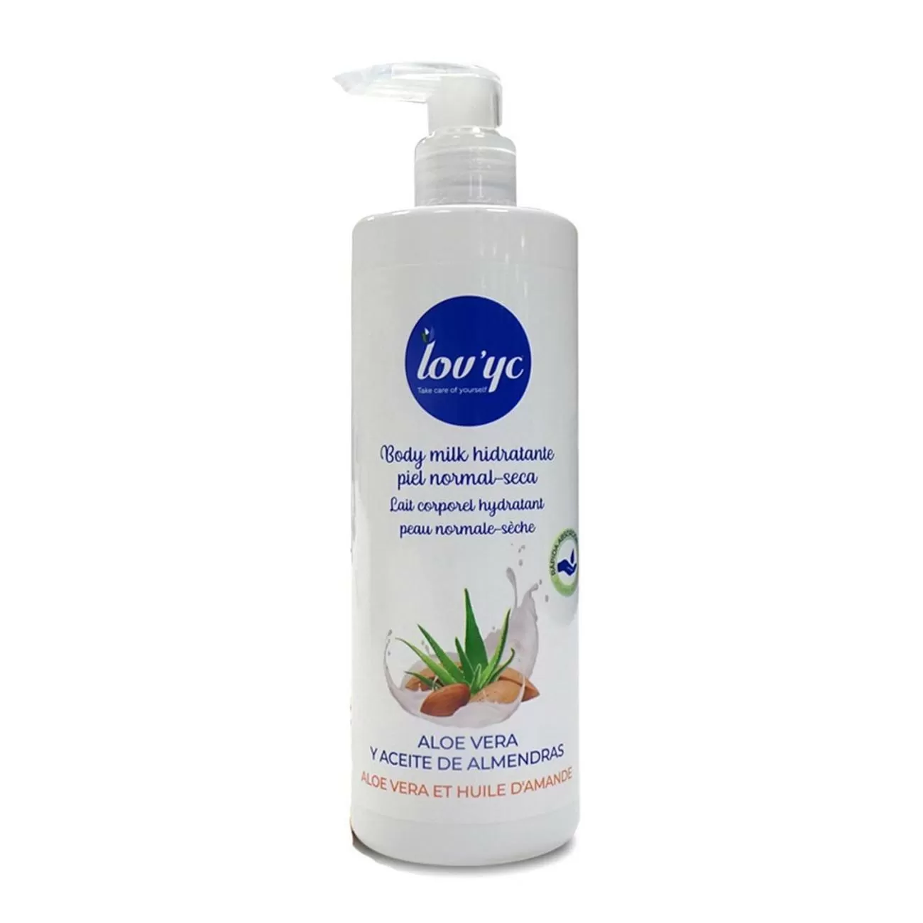 LOVYC ALOE VERA Y ALMENDRAS LECHE CORPORAL PIEL NORMAL A SECA400ML