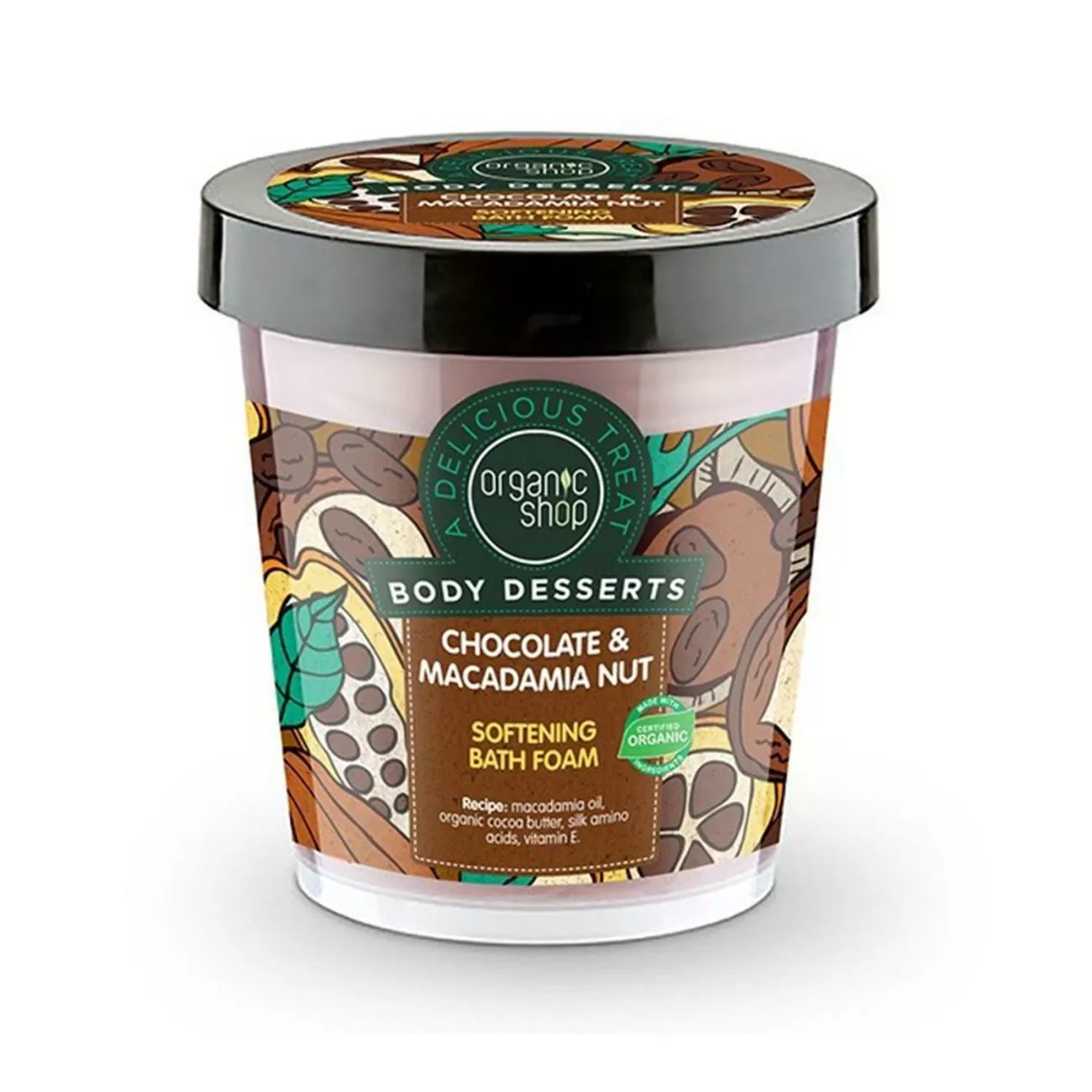 ORGANIC SHOP BODY DESERTS ESPUMA DE BAÑO CHOCOLATE MACADAMIA 450ML