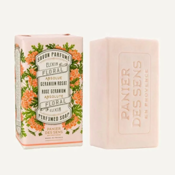 PANIER DES SENS ELIXIR FLORAL ROSE GERANIUM JABON PERFUMADO 150GR