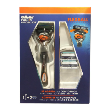 GILLETTE FUSION PRO-GLIDE FLEXBALL CUCHILLAS DE AFEITAR 1UN + RECAMBIOS 2U.