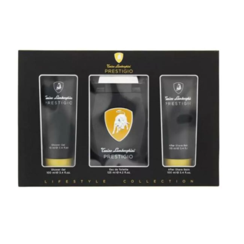 TONINO LAMBORGHINI PRESTIGIO EAU DE TOILETTE 120ML VAPORIZADOR + GEL DE BAÑO 100ML + BALSAMO AFTER SHAVE 100ML